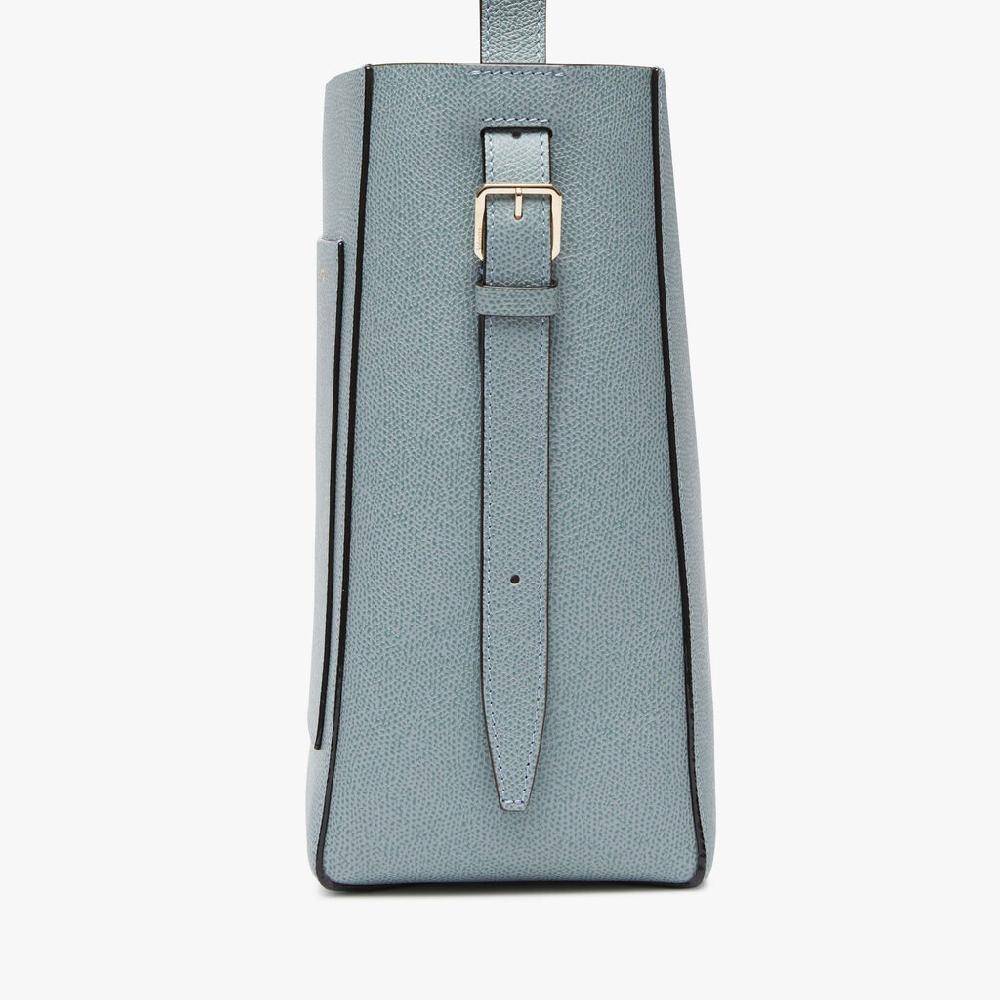 Valextra Borsa a secchiello da Donna Mini in Pelle Azzurra | Valextra Soft Smaltimento dello stoccaggio