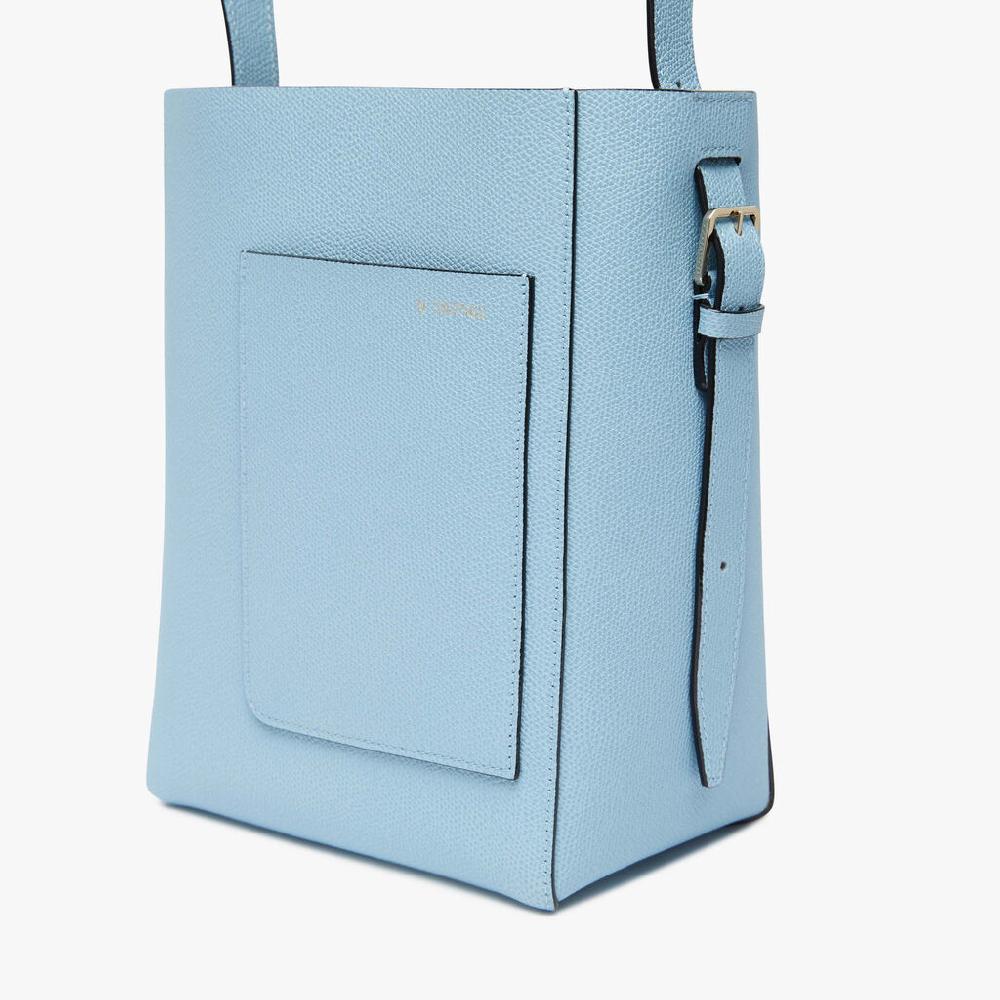 Valextra Borsa a secchiello da Donna Mini in Pelle Blu | Valextra Soft 2025
