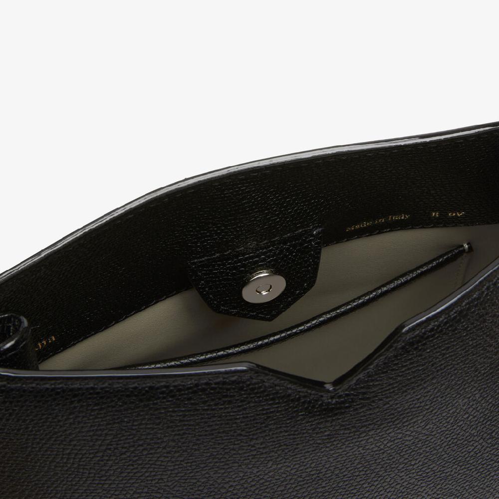 Valextra Borsa a spalla Mini in Pelle Nera | Valextra Hobo 2025