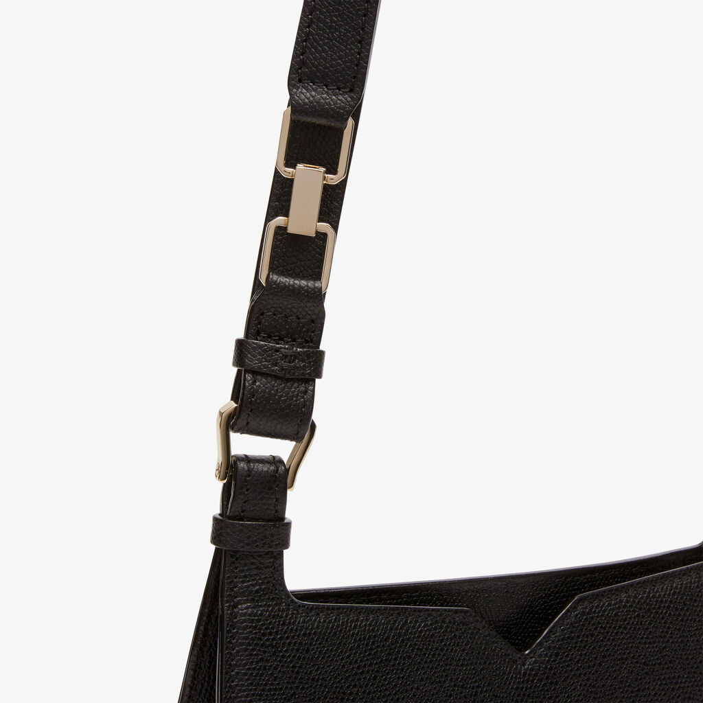 Valextra Borsa a spalla Mini in Pelle Nera | Valextra Hobo 2025