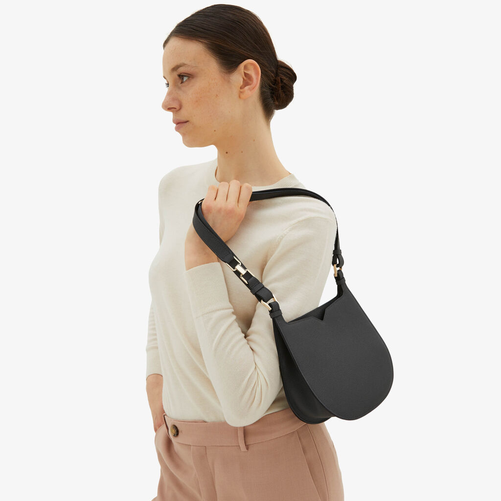 Valextra Borsa weekend Mini da Donna in Pelle Grigia | Valextra Hobo In Linea