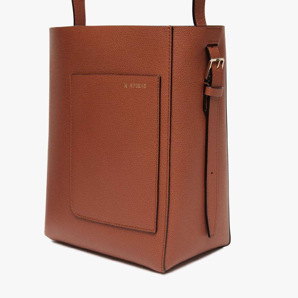 Valextra Borsa a secchiello da Donna Mini in Pelle Marrone | Valextra Soft Negozi Online