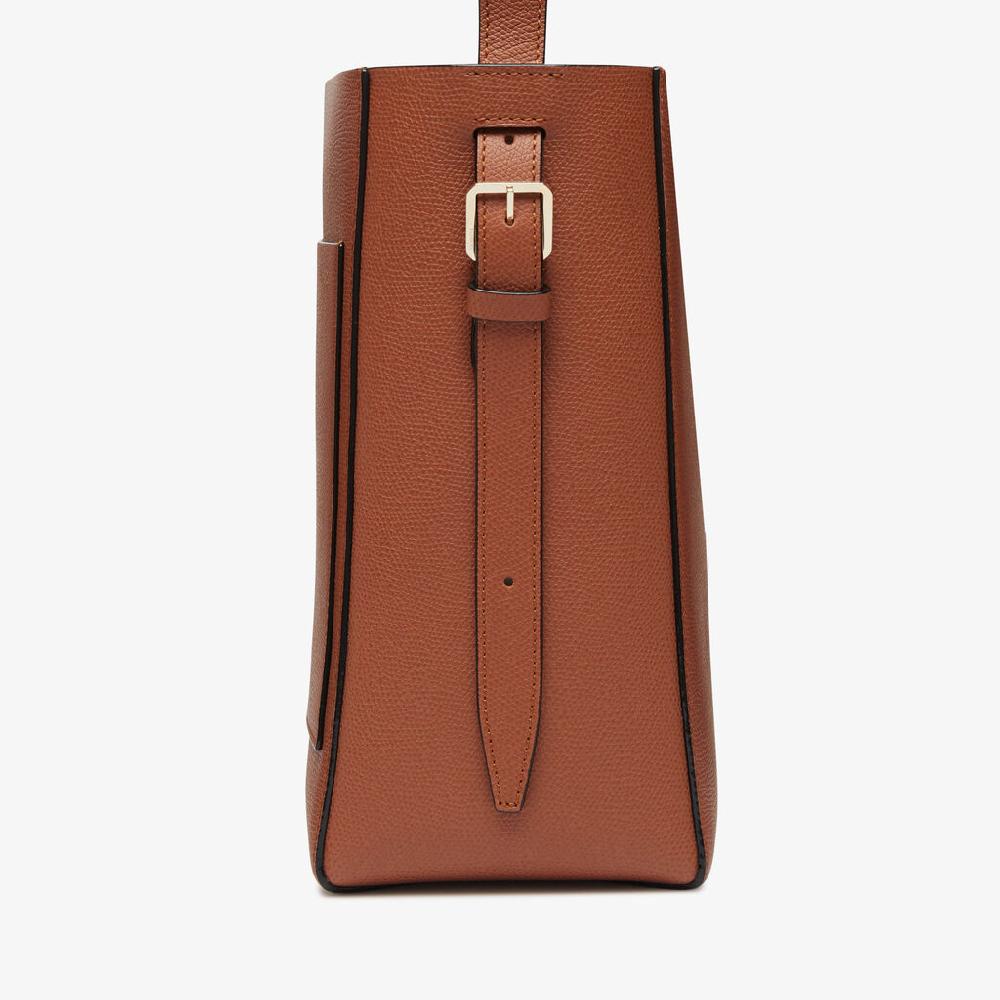 Valextra Borsa a secchiello da Donna Mini in Pelle Marrone | Valextra Soft Negozi Online