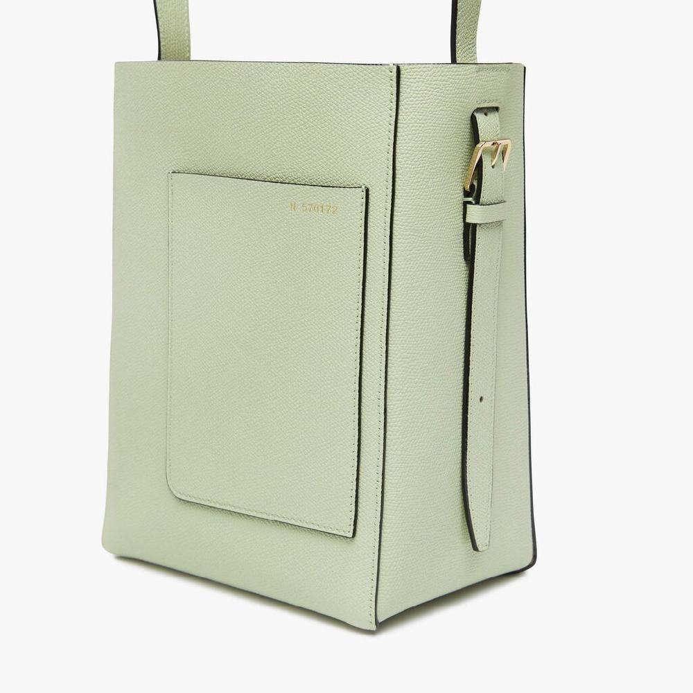Valextra Borsa a secchiello da Donna Mini in Pelle Verde | Valextra Soft Acquista Ora