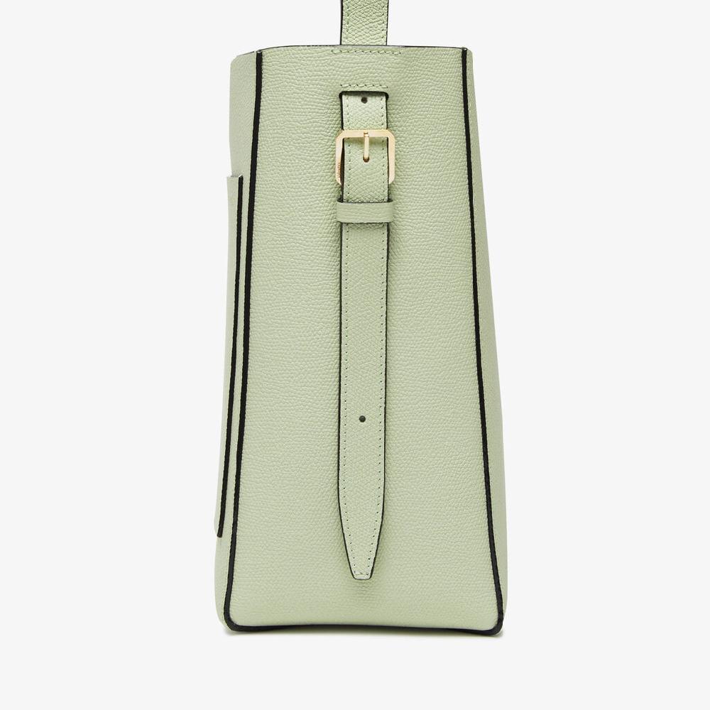 Valextra Borsa a secchiello da Donna Mini in Pelle Verde | Valextra Soft Acquista Ora