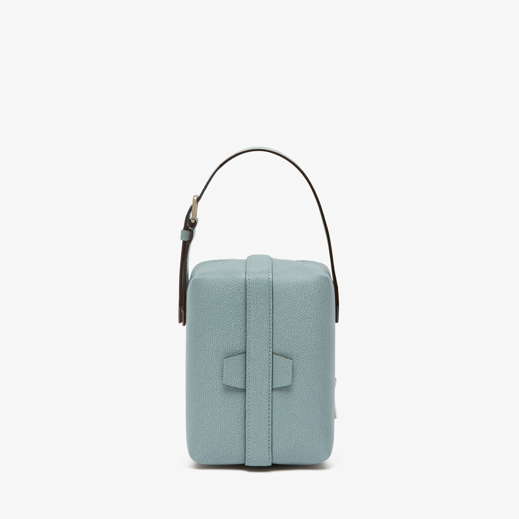 Valextra Valextra Tric Trac: Borsa a mano Mini in Pelle Blu Promozione Limitata