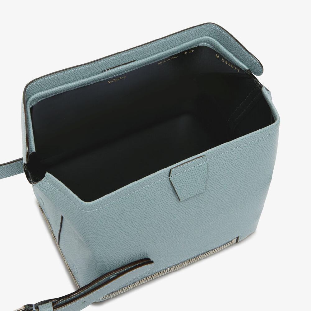 Valextra Valextra Tric Trac: Borsa a mano Mini in Pelle Blu Promozione Limitata