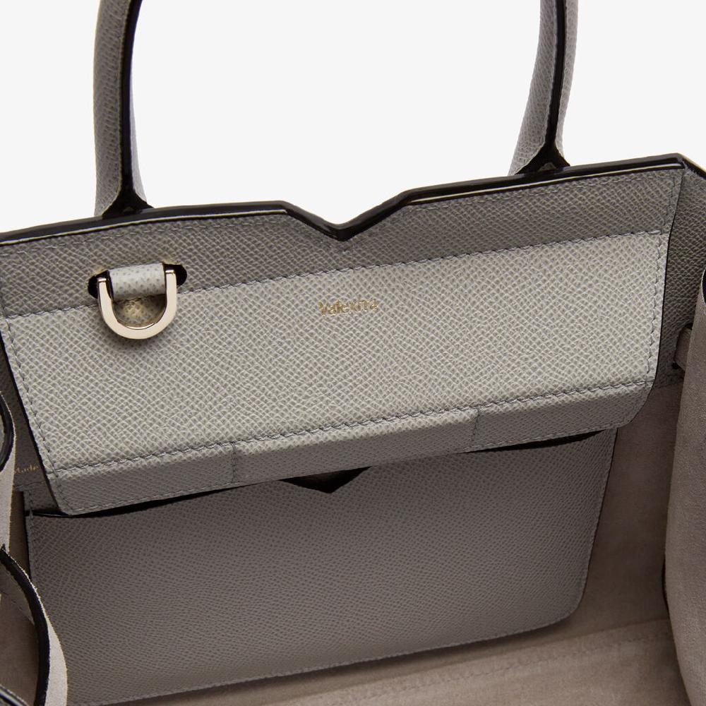 Valextra Borsa due manici Donna Mini in pelle Grigia chiara | Valextra Fino Al -60%