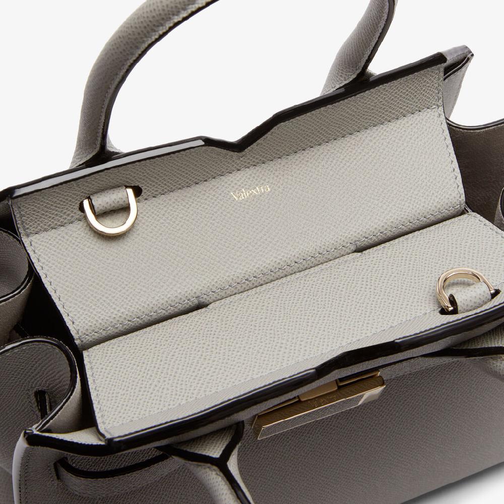 Valextra Borsa due manici Donna Mini in pelle Grigia chiara | Valextra Fino Al -60%