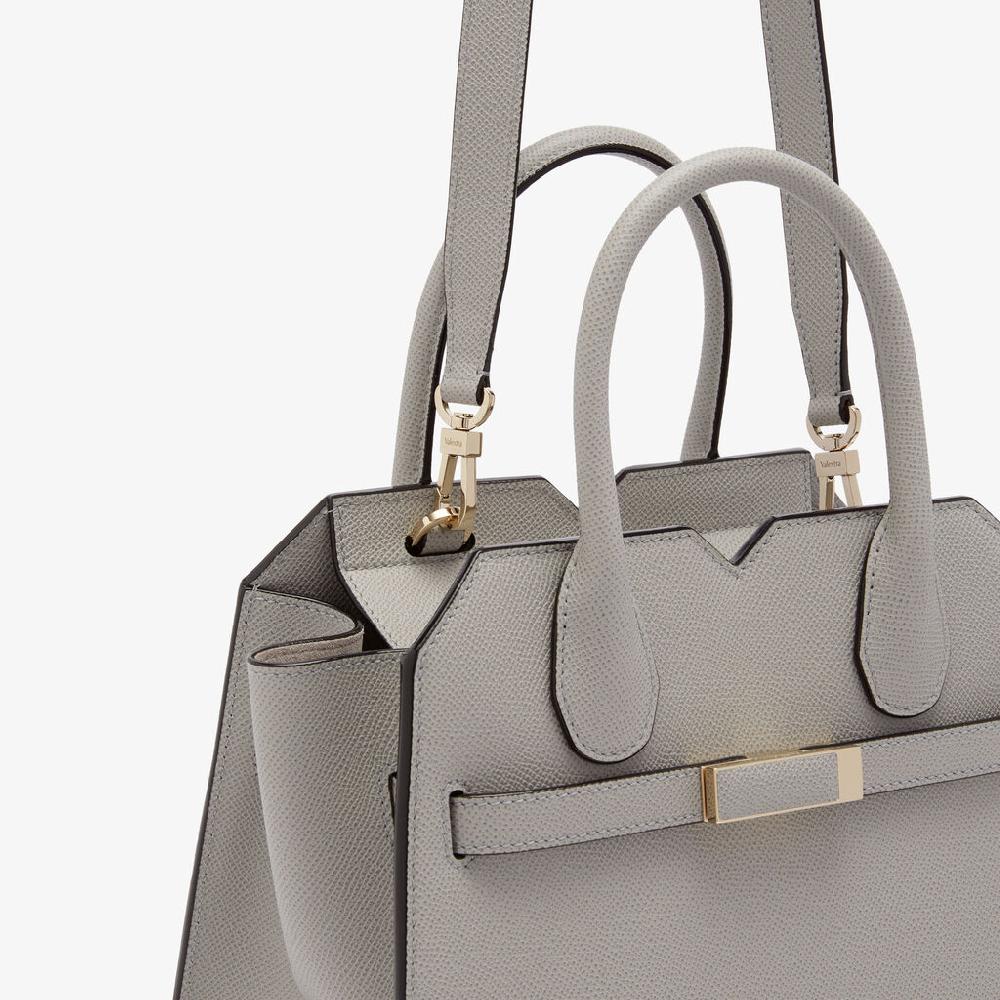 Valextra Borsa due manici Donna Mini in pelle Grigia chiara | Valextra Fino Al -60%