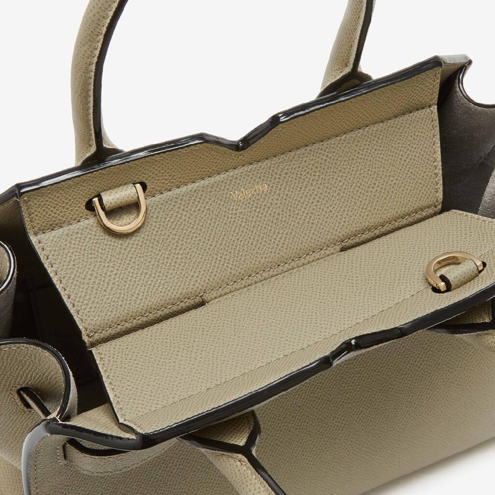 Valextra Borsa a due manici Donna Mini in Pelle Verde tundra | Valextra Shopping Online