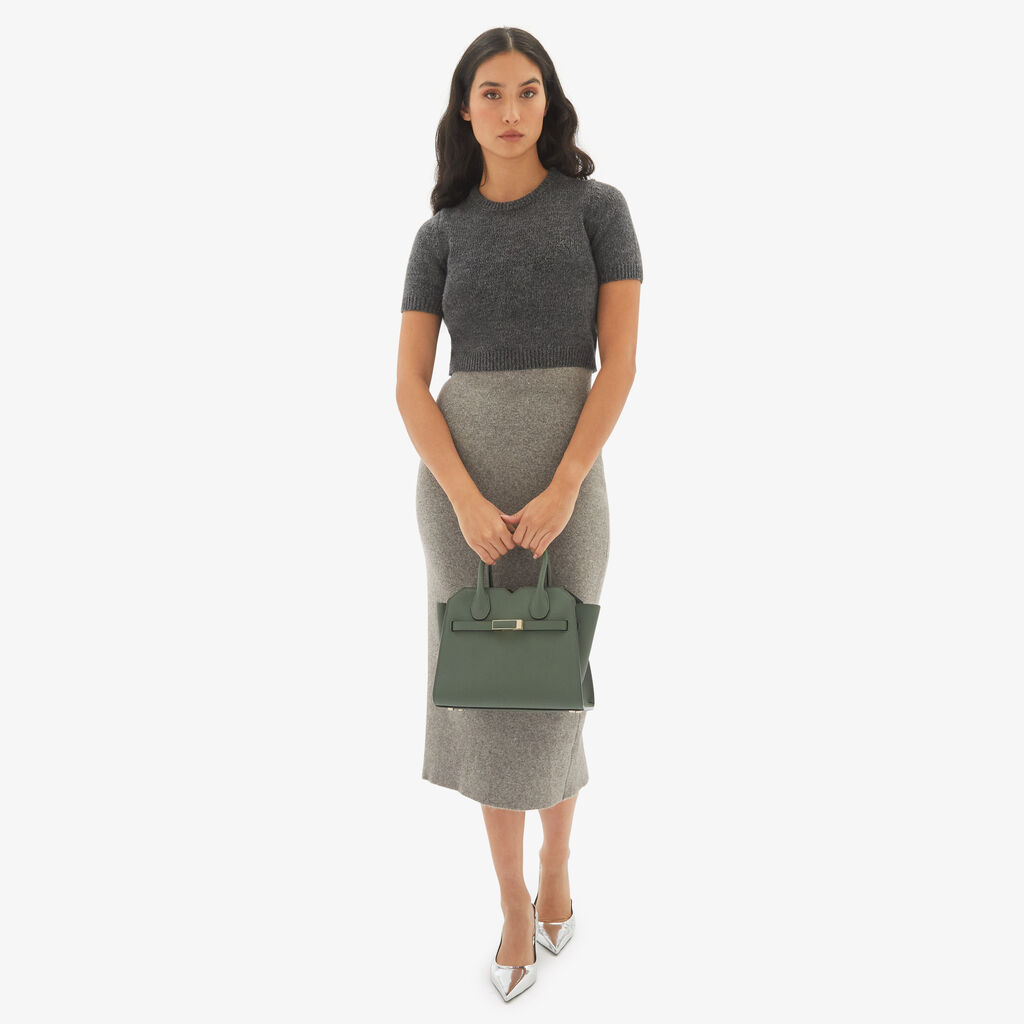 Valextra Borsa due manici da Donna in Pelle Verde di Lusso | Valextra Affare Del Giorno