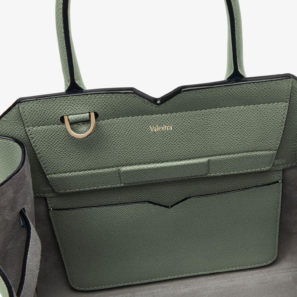 Valextra Borsa due manici da Donna in Pelle Verde di Lusso | Valextra Affare Del Giorno