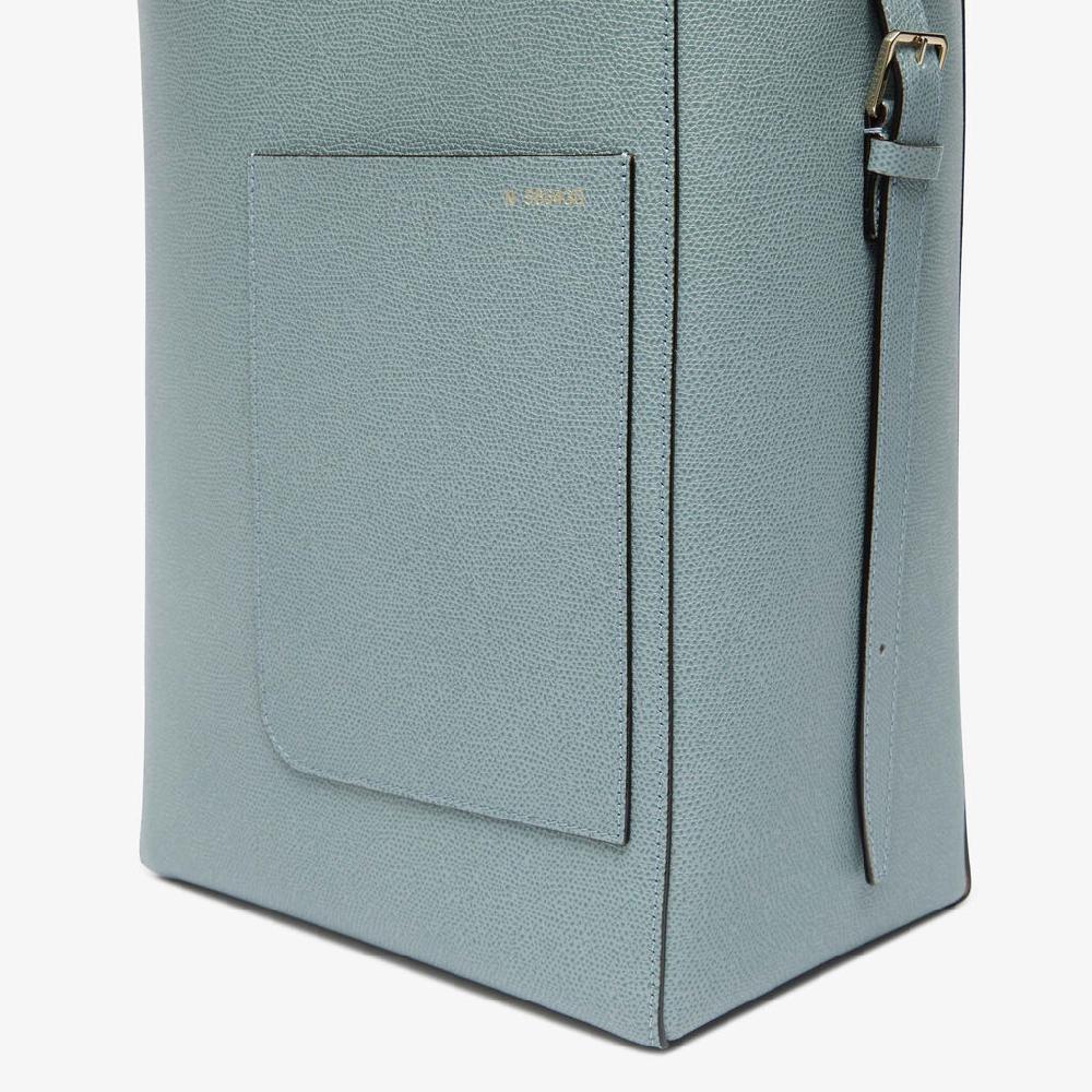 Valextra Borsa a secchiello da Donna in Pelle Azzurra | Valextra Soft Prezzo Ridotto