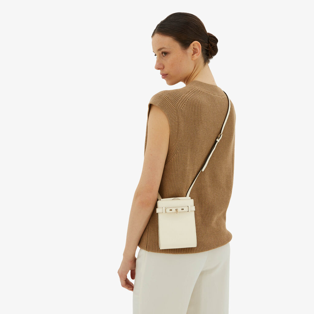 Valextra Borsa a tracolla Micro in Pelle Bianca | Valextra Brera Sottocosto