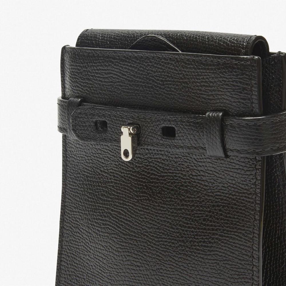 Valextra Borsa a tracolla slim Micro in Pelle Nera | Valextra Brera Convenienza