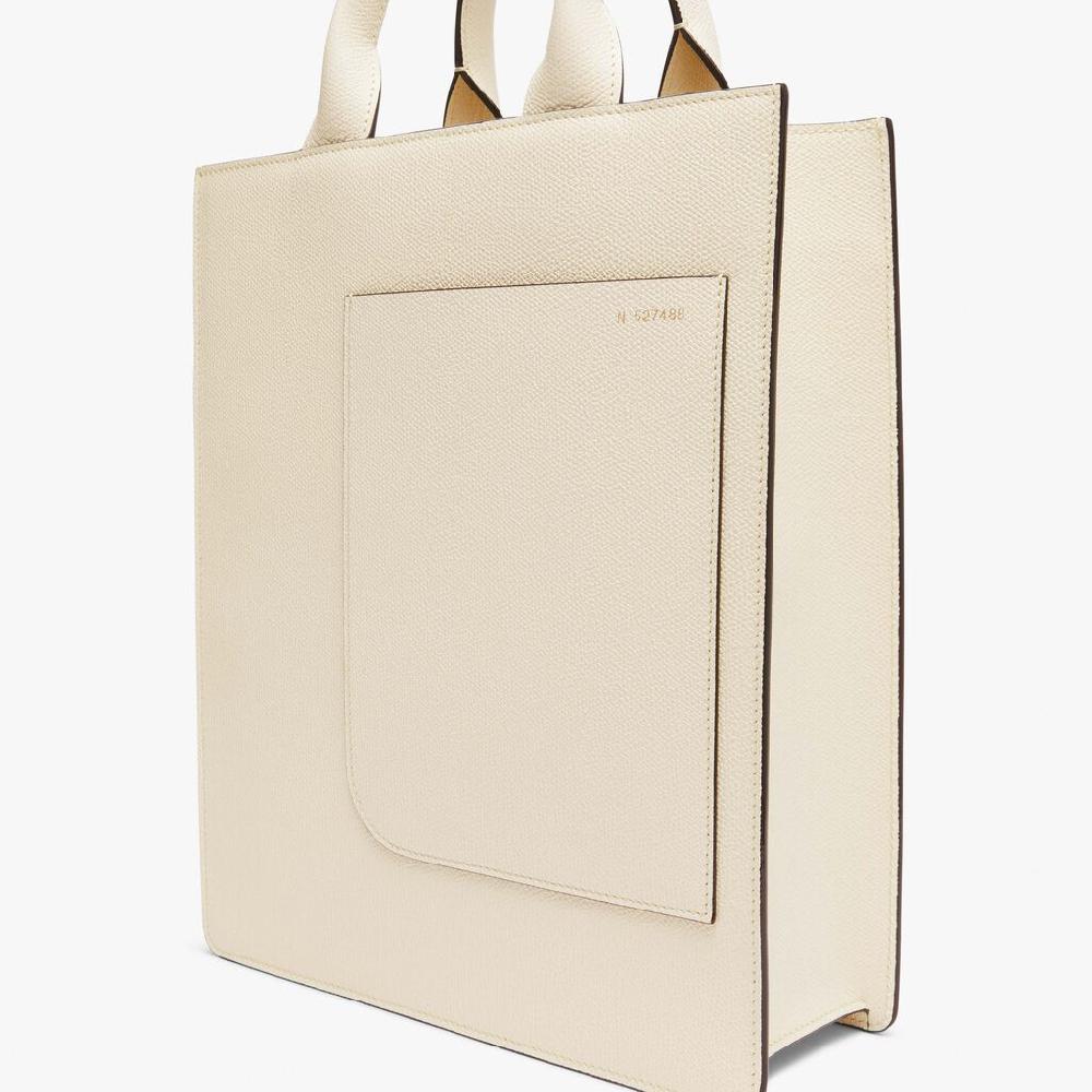 Valextra Tote bag Mini in Pelle Bianca | Valextra Boxy Presa