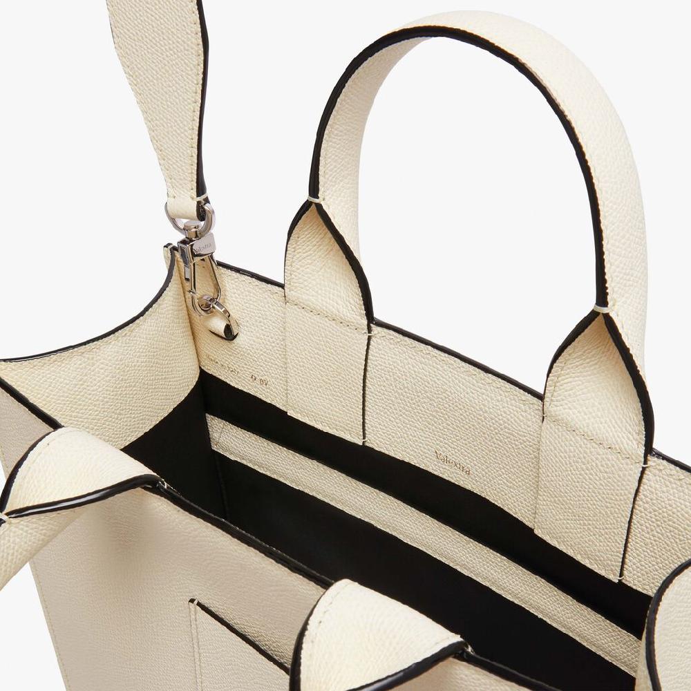 Valextra Tote bag Mini in Pelle Bianca | Valextra Boxy Presa
