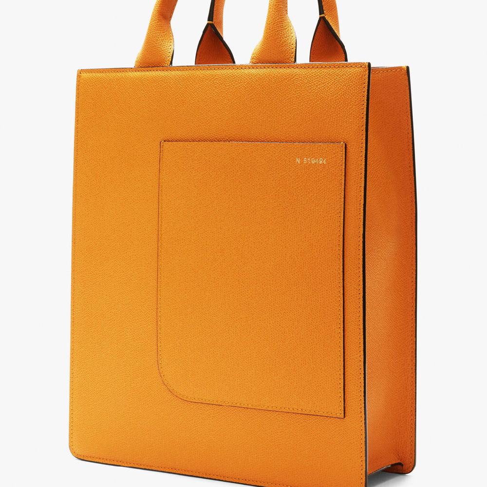 Valextra Borsetta Tote Mini versatile in Pelle Gialla | Valextra Boxy Sconto