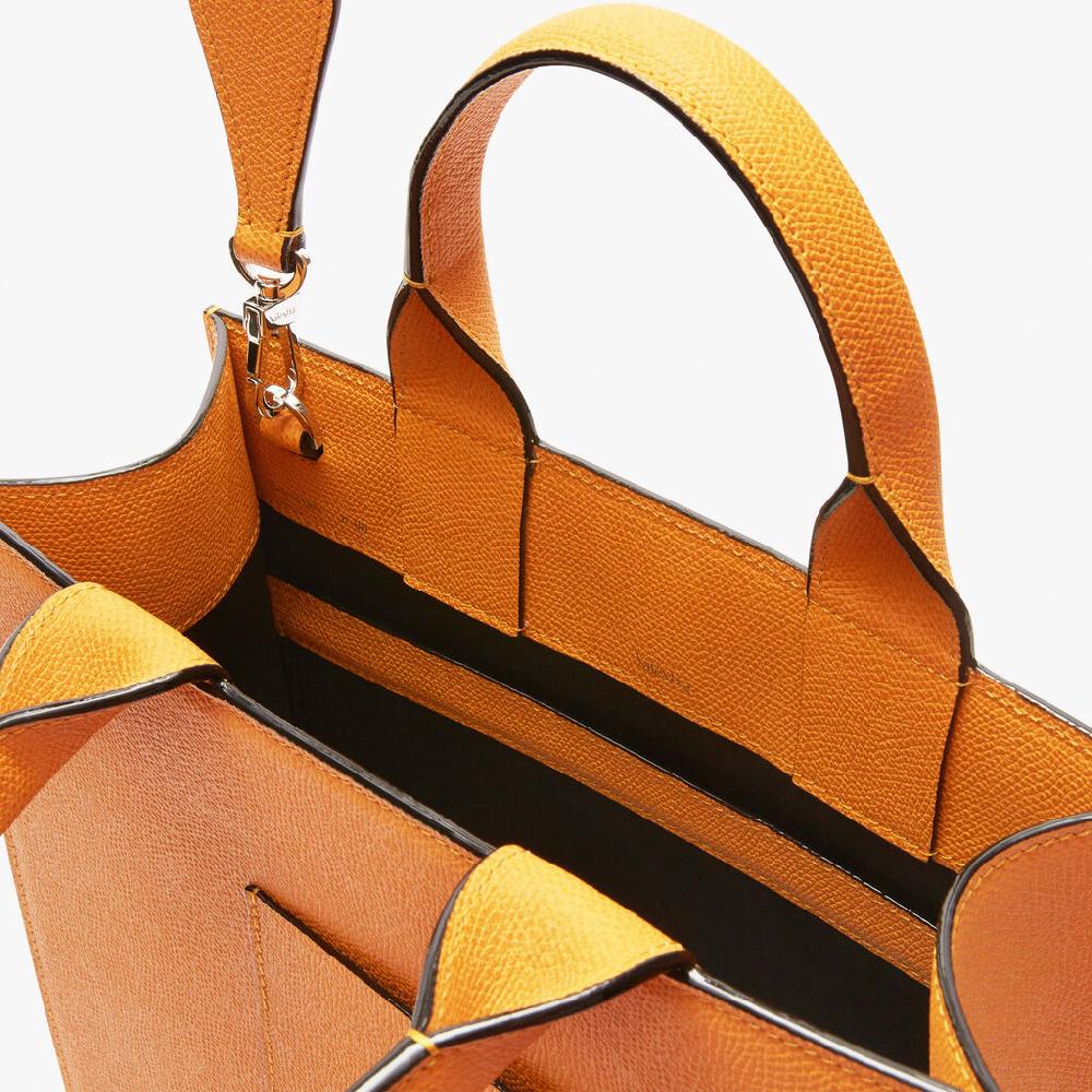 Valextra Borsetta Tote Mini versatile in Pelle Gialla | Valextra Boxy Sconto