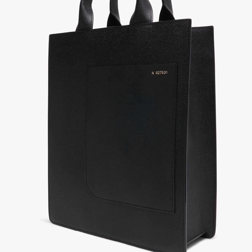 Valextra Borsa a mano da Donna di Lusso in Pelle Nera | Valextra Boxy Offerta