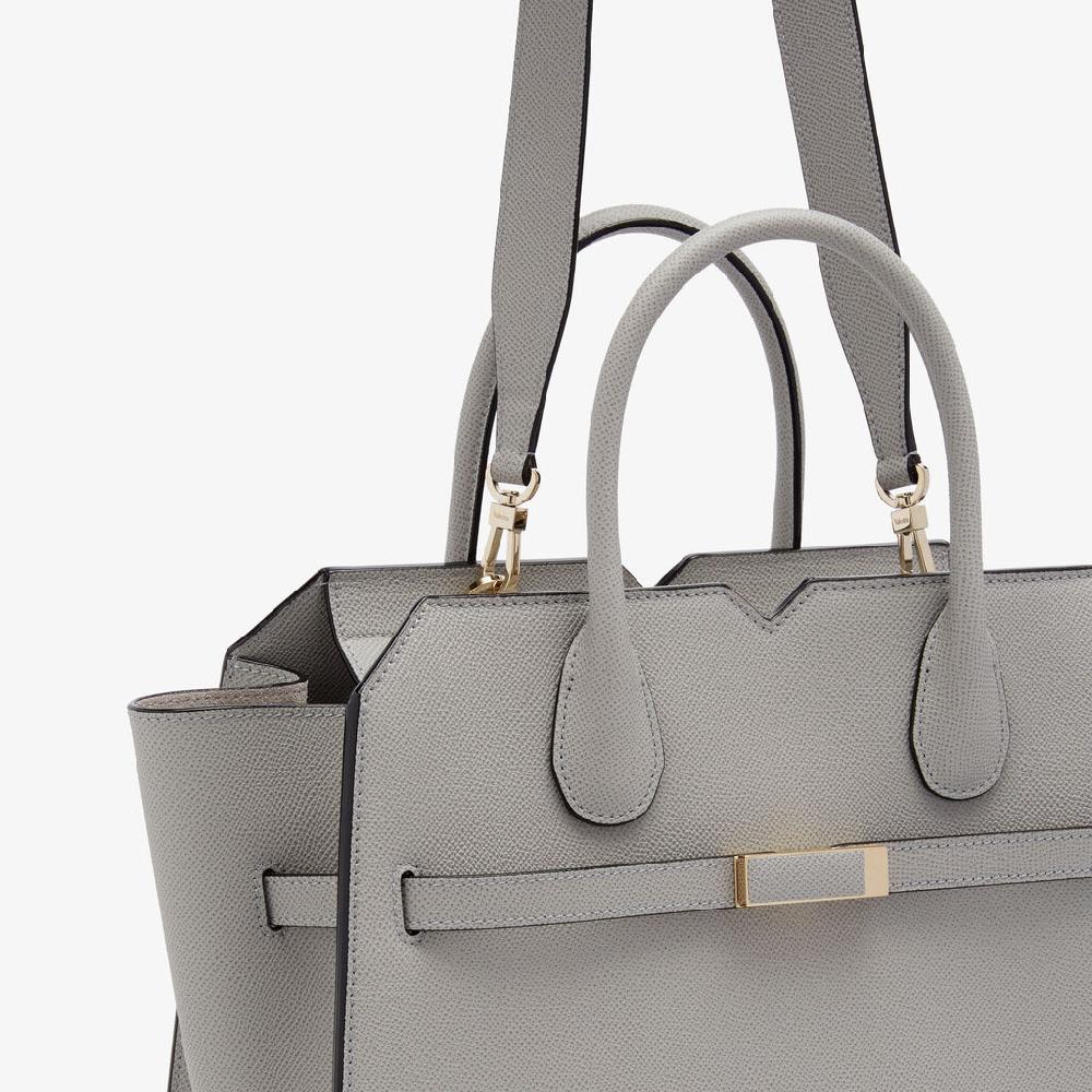 Valextra Borsa a due manici Donna di Lusso in Pelle Grigia chiara | Valextra Economico