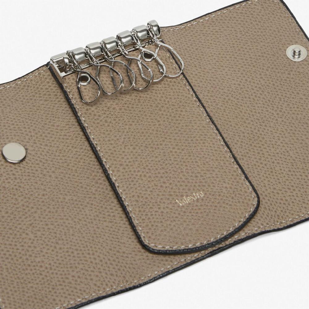 Valextra Portachiavi in Pelle Marrone Tortora | Valextra Online