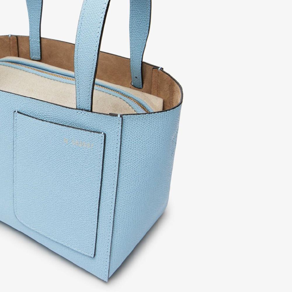Valextra Borsa a secchiello da Donna in Pelle rigida Blu | Valextra Soft Outlet