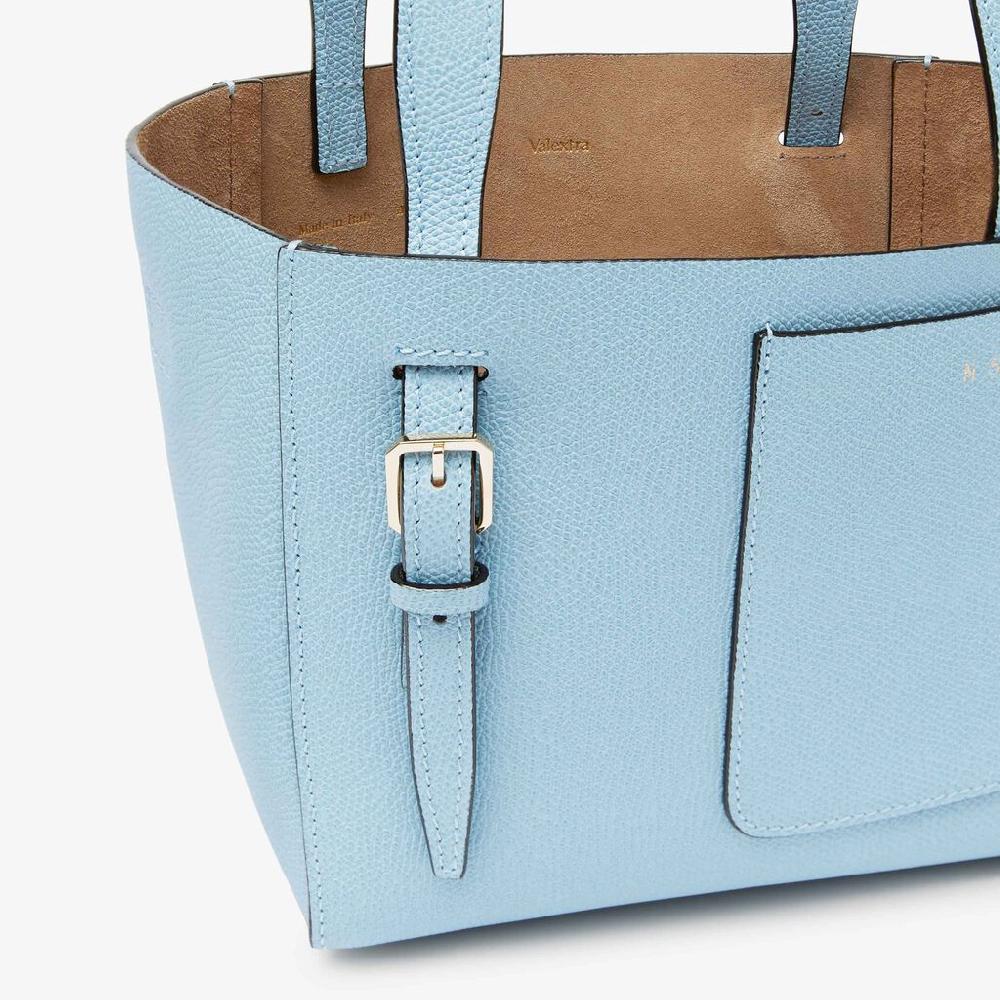 Valextra Borsa a secchiello da Donna in Pelle rigida Blu | Valextra Soft Outlet