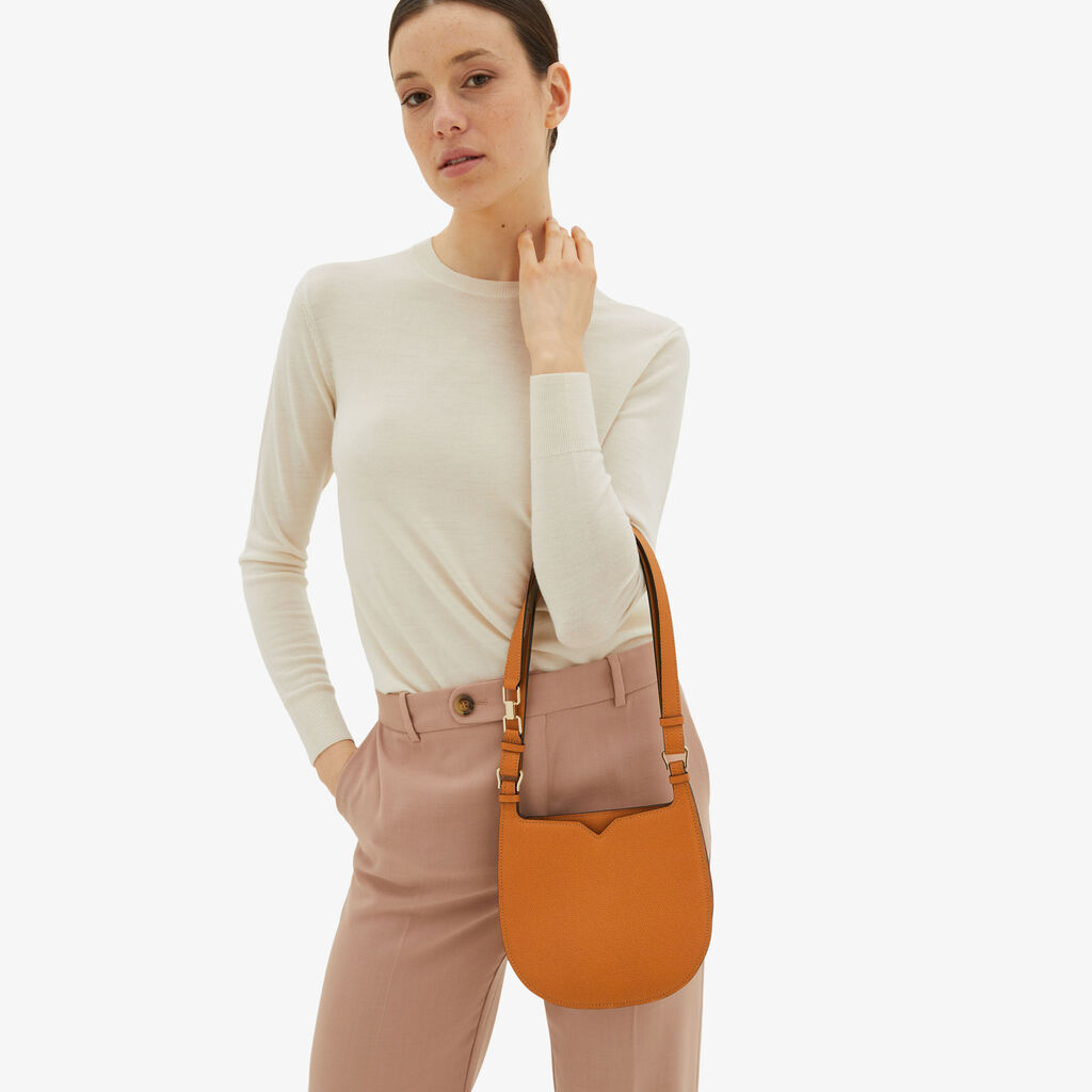 Valextra Borsa a spalla Mini in Pelle Marrone | Valextra Hobo Offerte