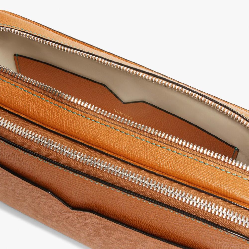 Valextra Marsupio a tracolla in Pelle Marrone | Valextra V-Line Vendite Flash