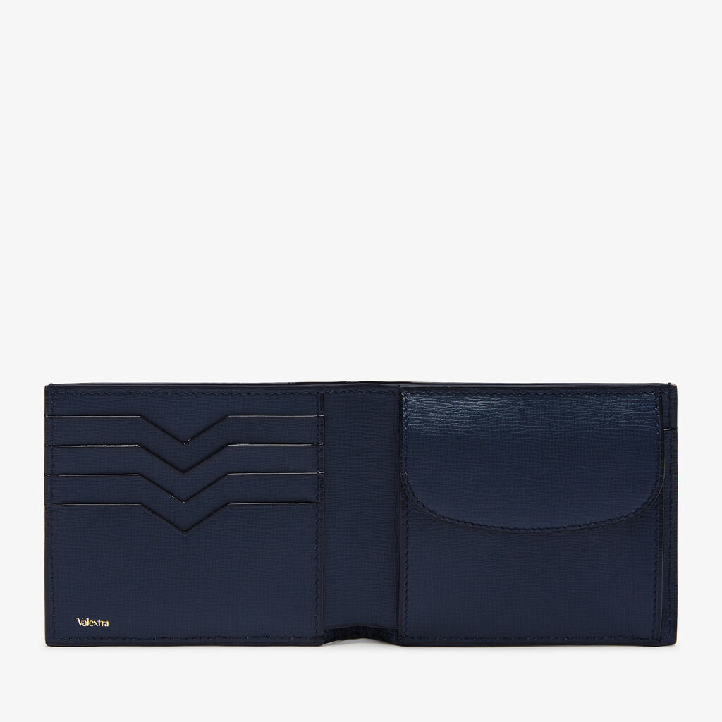 Valextra Portafoglio bifold in Pelle Blu | Valextra piccola pelletteria In Saldo