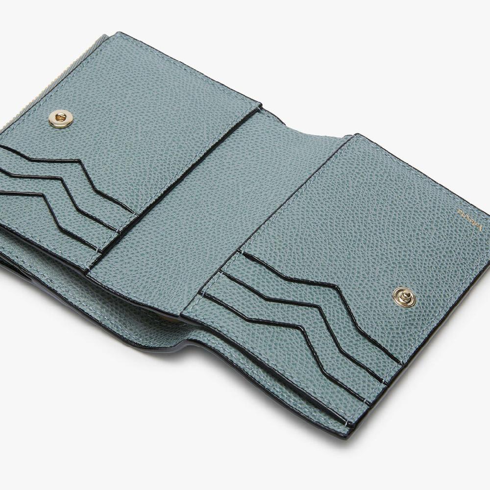 Valextra Portafoglio da Donna di Lusso in Pelle Azzurra cerulea | Valextra Qualità