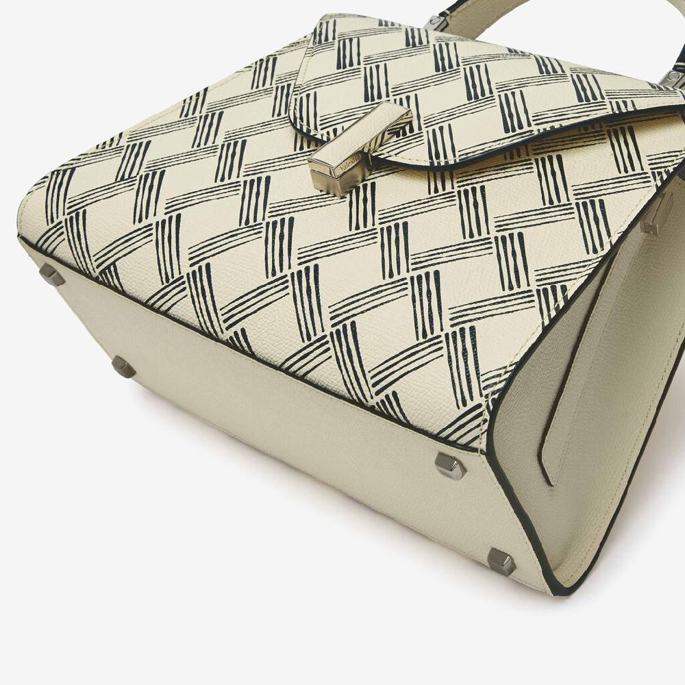 Valextra Borsa a mano Donna in Pelle Bianca e Nera | Valextra Iside Prezzo Ridotto