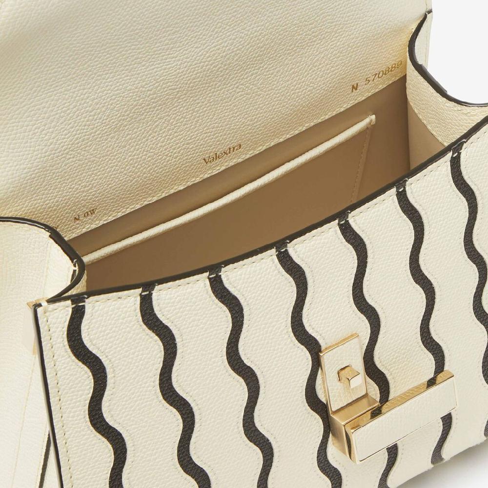 Valextra Borsa a mano Donna Mini in Pelle Bianca e Nera | Valextra Iside Sottocosto