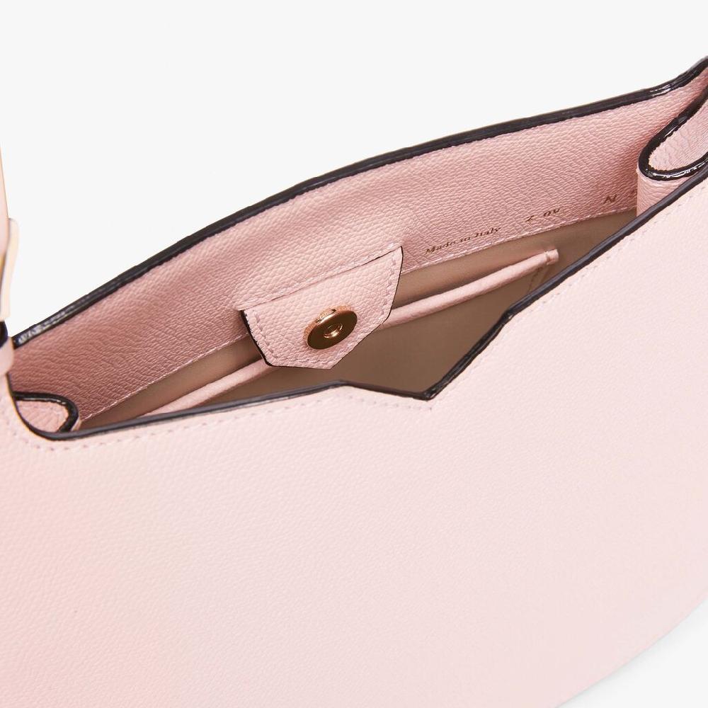 Valextra Borsa a spalla Mini in Pelle Rosa | Valextra Hobo Presa