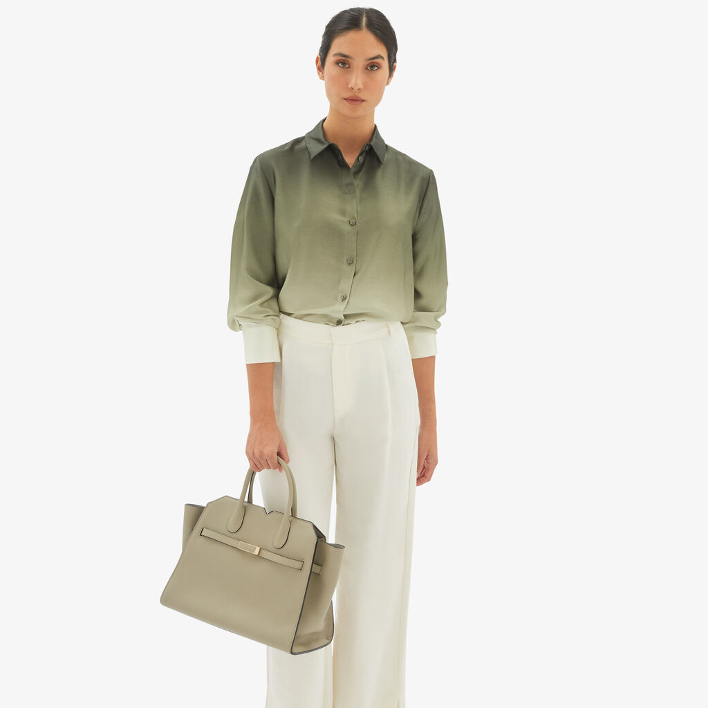 Valextra Borsa due manici Donna di Lusso in pelle Verde tundra | Valextra Sconto