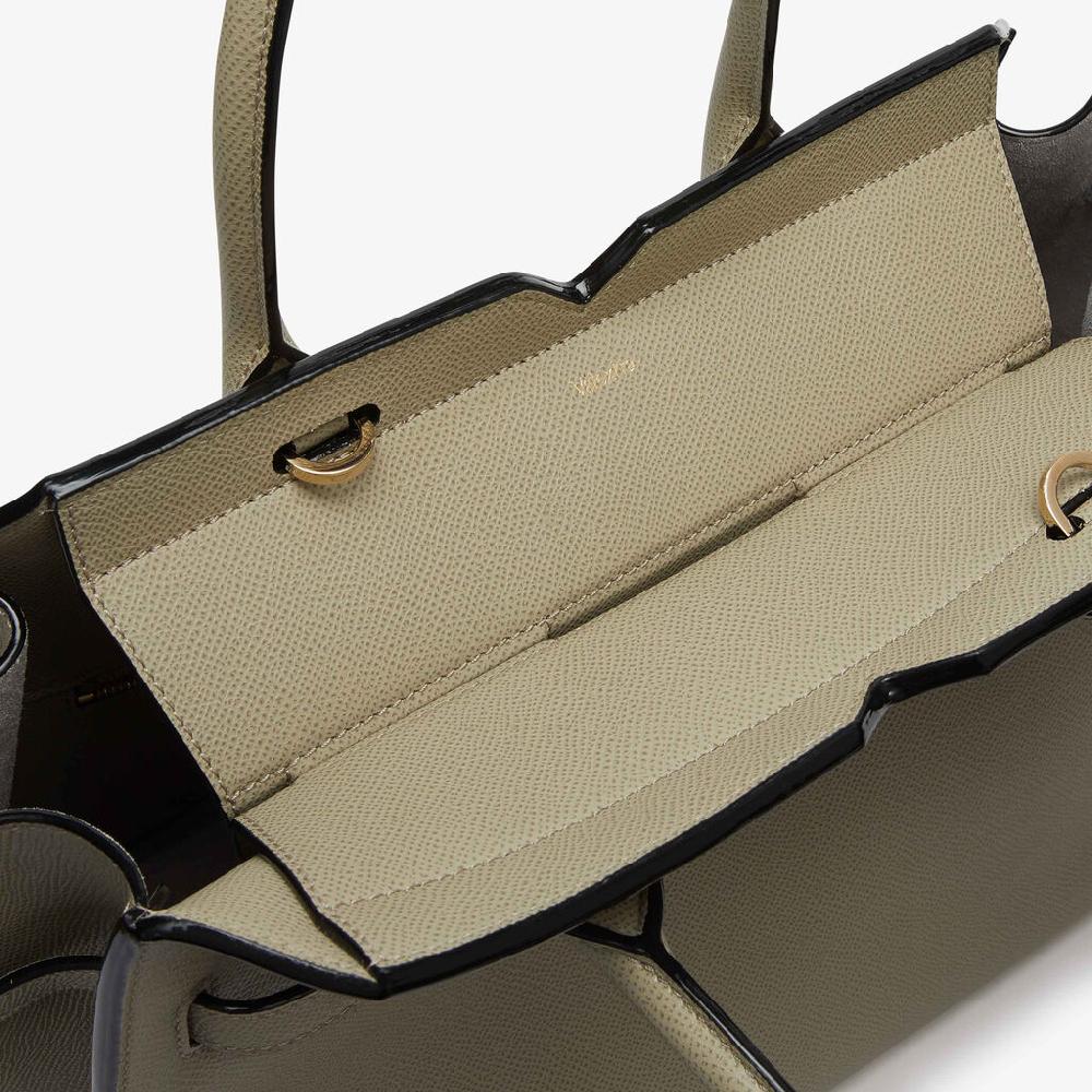 Valextra Borsa due manici Donna di Lusso in pelle Verde tundra | Valextra Sconto