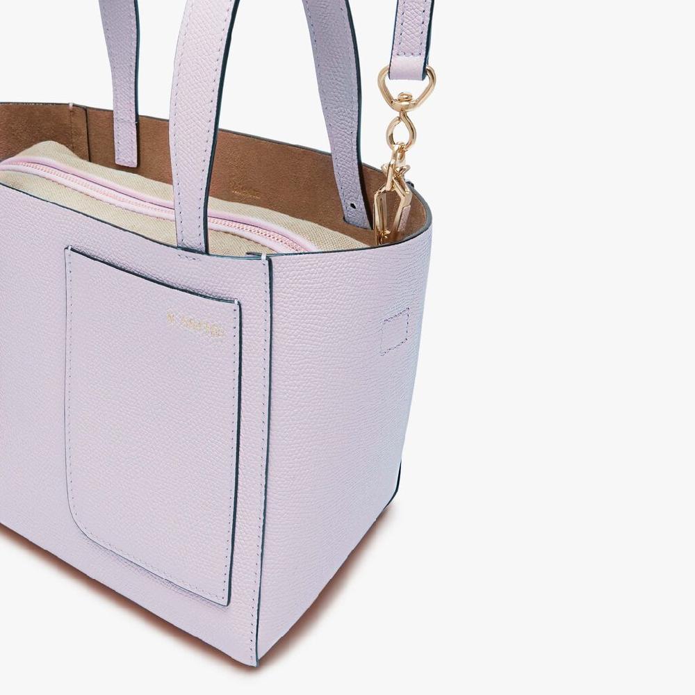 Valextra Borsa a secchiello Donna di Lusso in Pelle Lilla | Valextra Soft Offerta