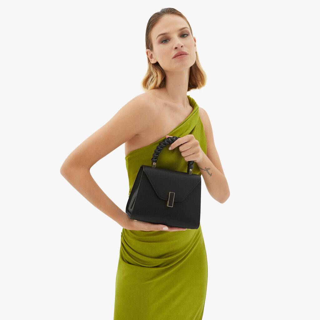Valextra Borsa a mano da Donna Mini in Pelle rigida Nera | Valextra Iside Saldi