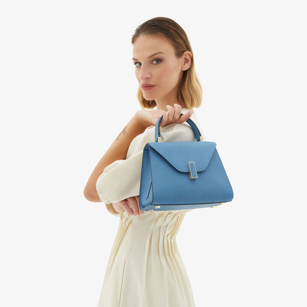 Valextra Borsa a mano da Donna Mini in Pelle Azzurra | Valextra Iside Offerte