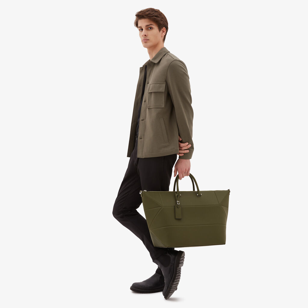 Valextra Borsa da viaggio spaziosa Verde Militare | Valextra Poliedrica Vendita Economica