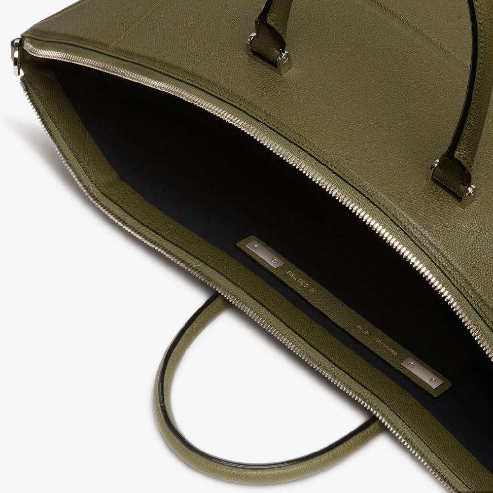 Valextra Borsa da viaggio spaziosa Verde Militare | Valextra Poliedrica Vendita Economica