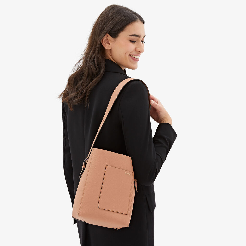 Valextra Borsa a secchiello Donna Mini in Pelle Marrone | Valextra Soft I Più Venduti