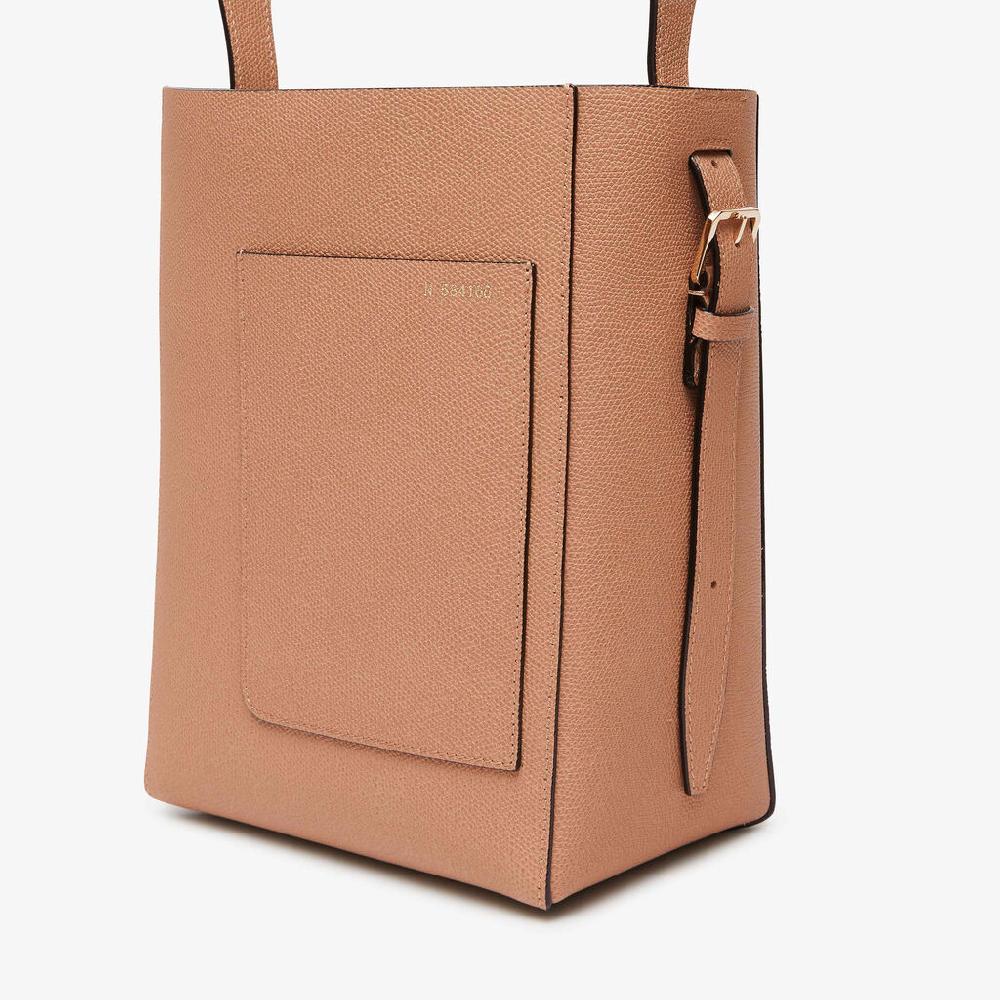 Valextra Borsa a secchiello Donna Mini in Pelle Marrone | Valextra Soft I Più Venduti