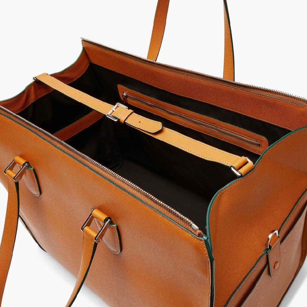 Valextra Borsone viaggio Grande in Pelle Marrone | Valextra Boston Italy