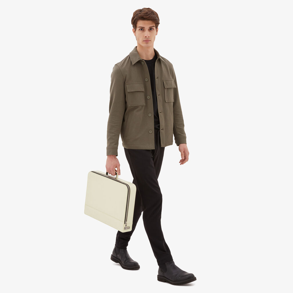 Valextra Cartella Media in Pelle Bianca con zip | Valextra Premier Pezzi Unici