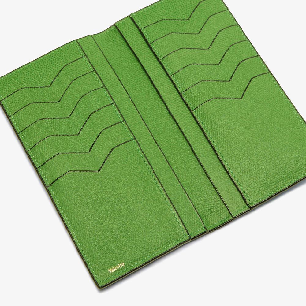 Valextra Portafoglio verticale da Donna in Pelle Verde | Valextra Acquista Ora