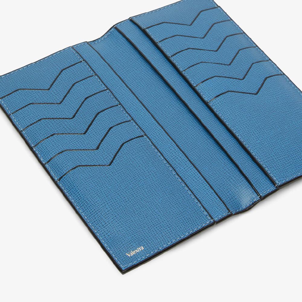 Valextra Portafoglio verticale e spazioso in Pelle Blu | Valextra Consegna Veloce