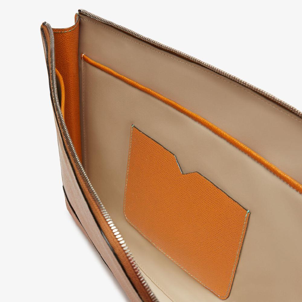 Valextra Portfolio porta pc da Uomo in Pelle Marrone | Valextra My Logo Offerta Giorno del Papà